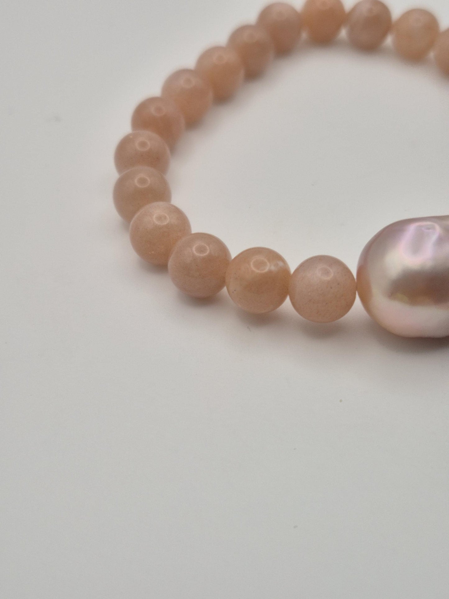 Celestial Blush Gemstone & Pearl Bracelet