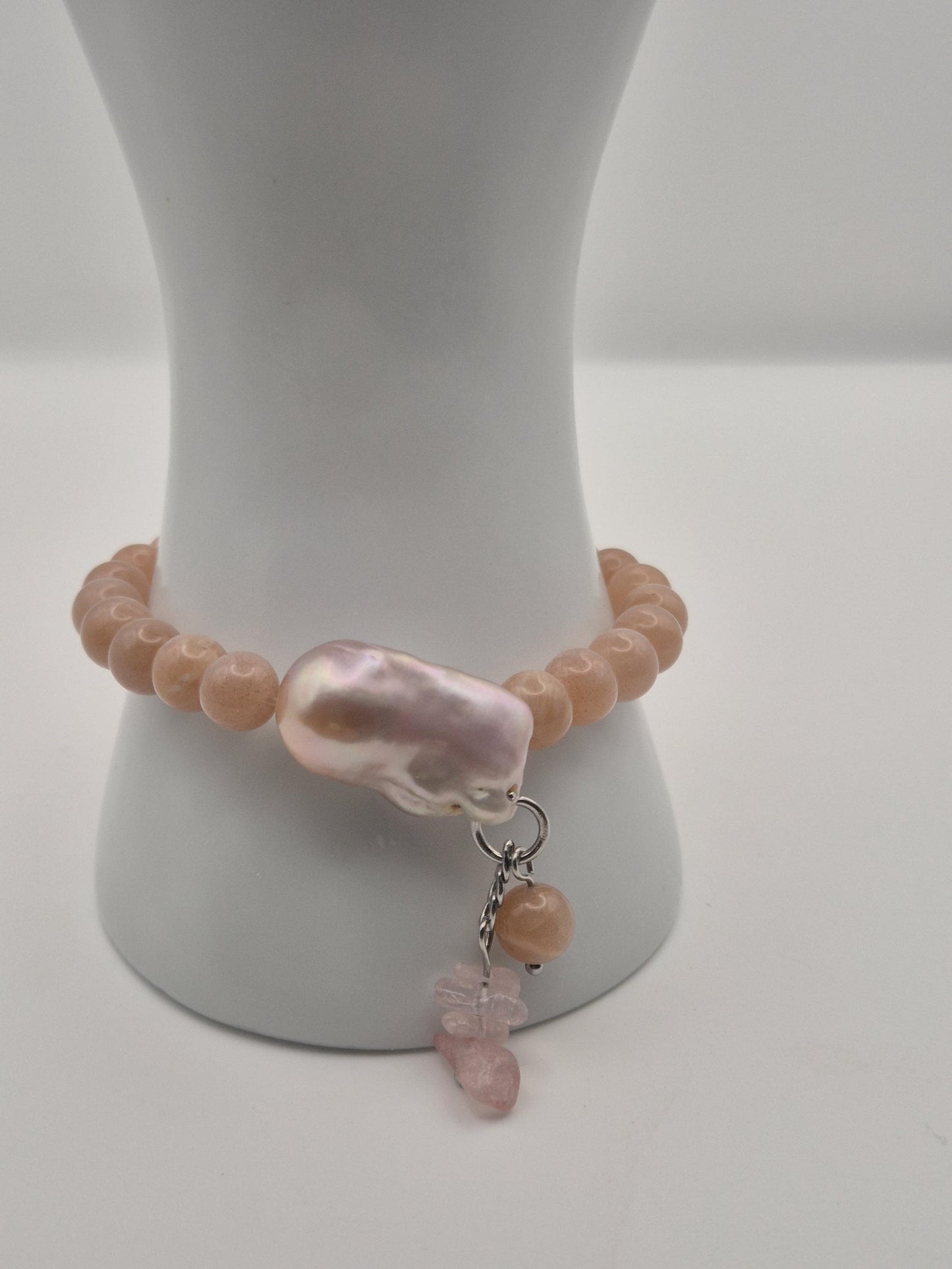 Celestial Blush Gemstone & Pearl Bracelet