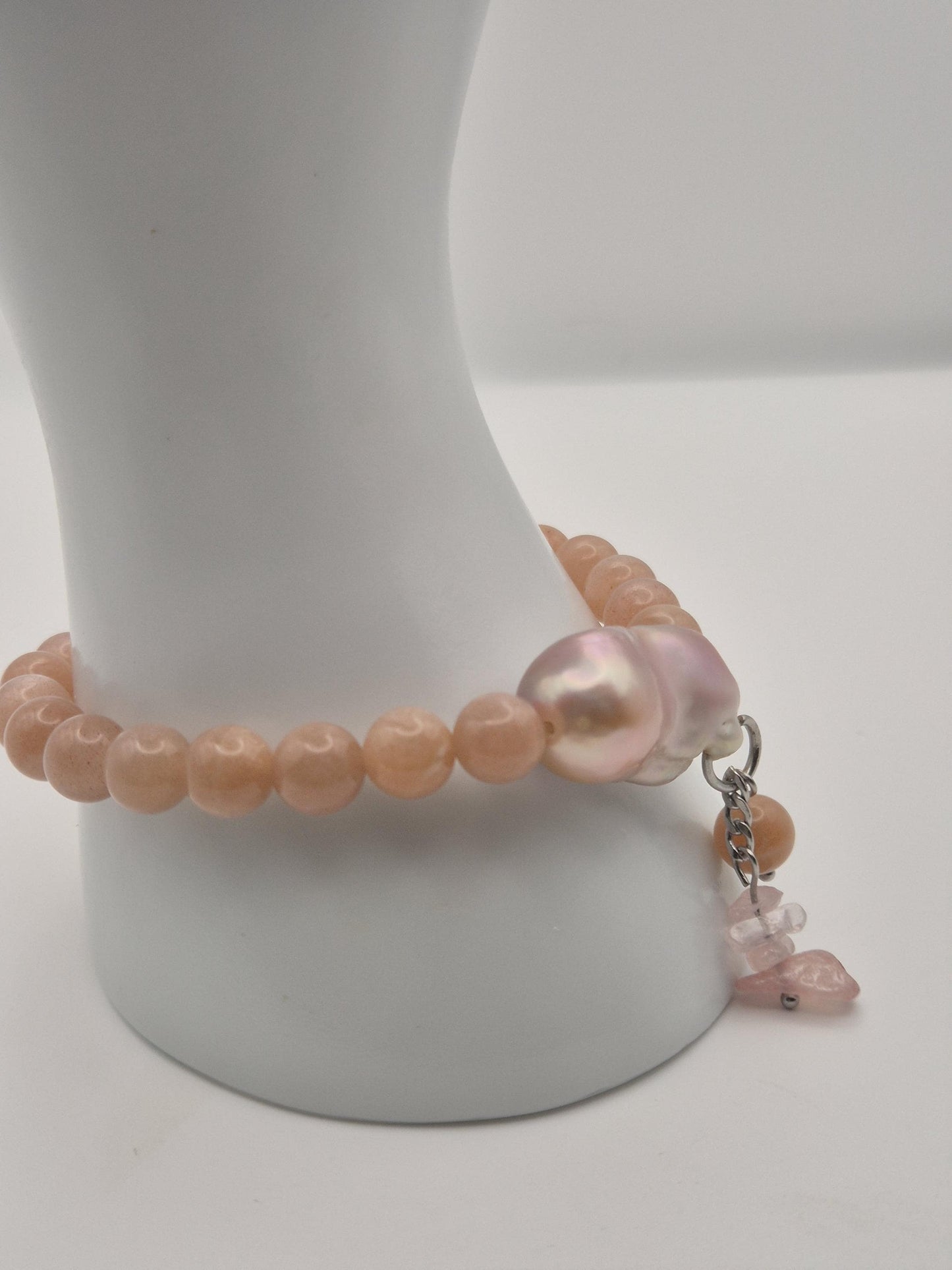 Celestial Blush Gemstone & Pearl Bracelet