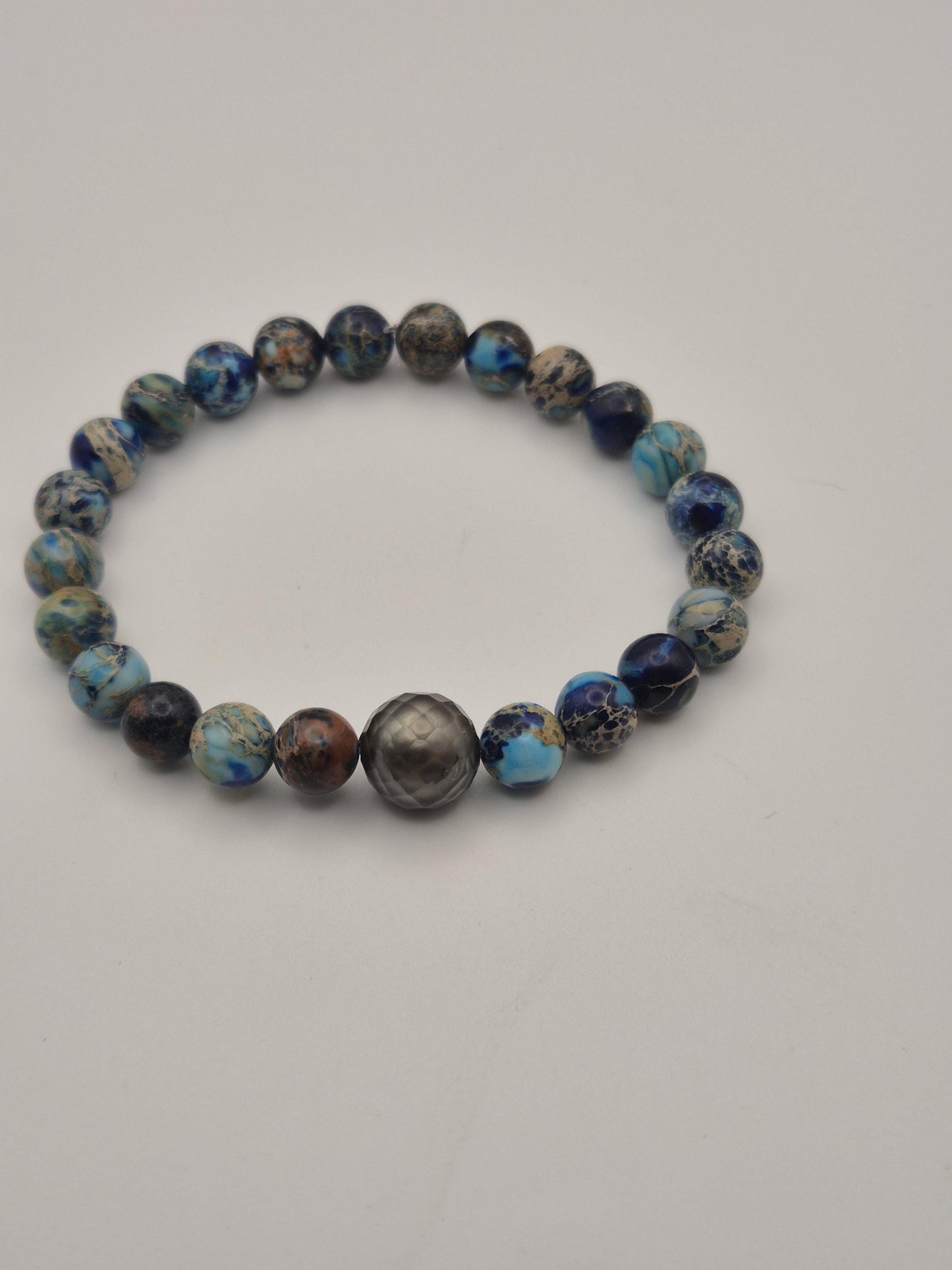 Jasper & Black Tahitian Pearl Bracelet