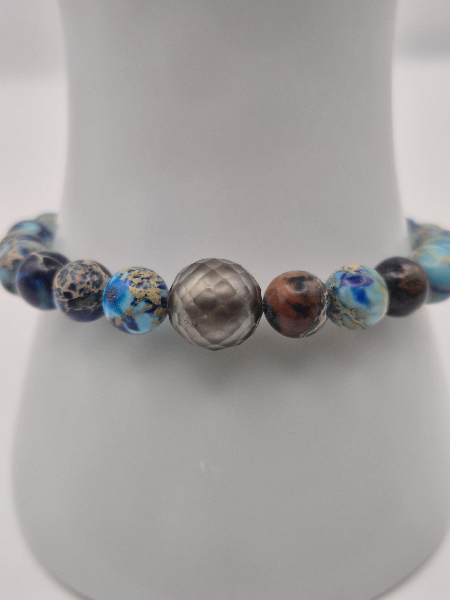 Jasper & Black Tahitian Pearl Bracelet