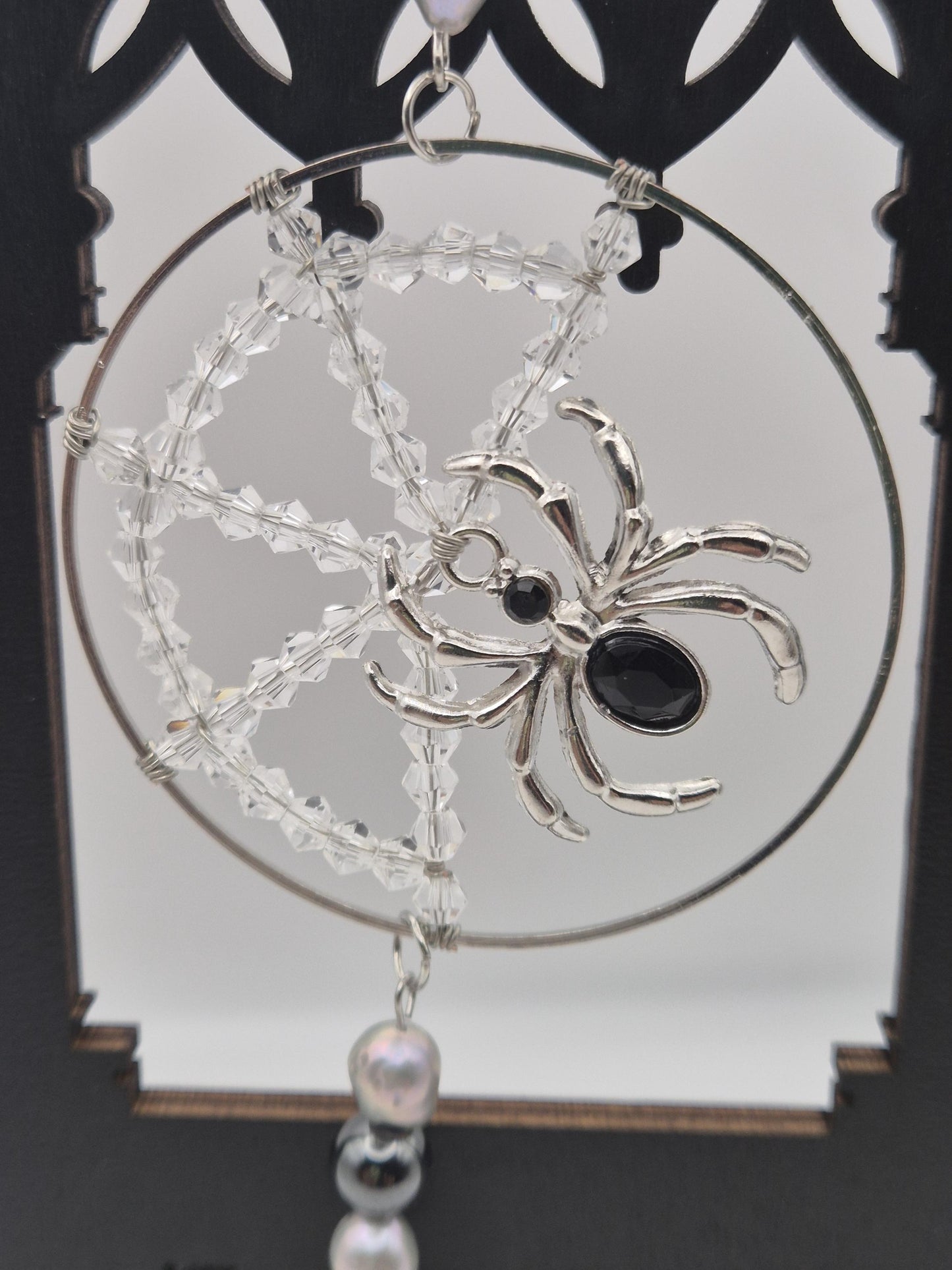 The Black Widow Suncatcher — Pearl & Crystal Alternative Home Decor