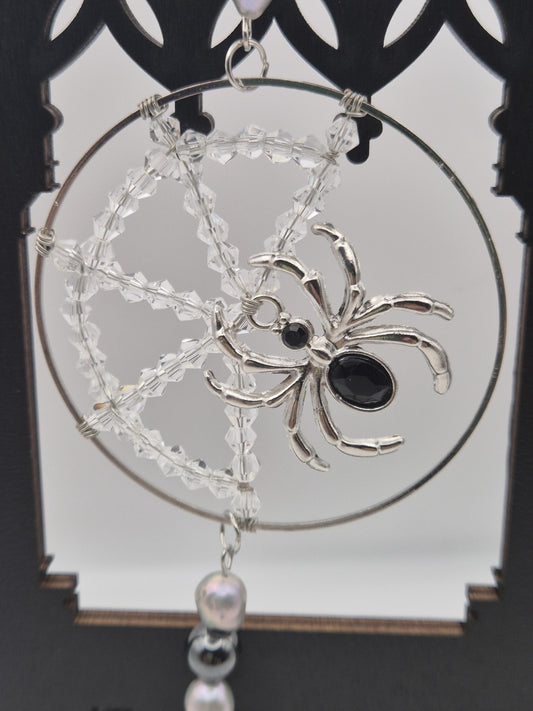 The Black Widow Suncatcher — Pearl & Crystal Alternative Home Decor