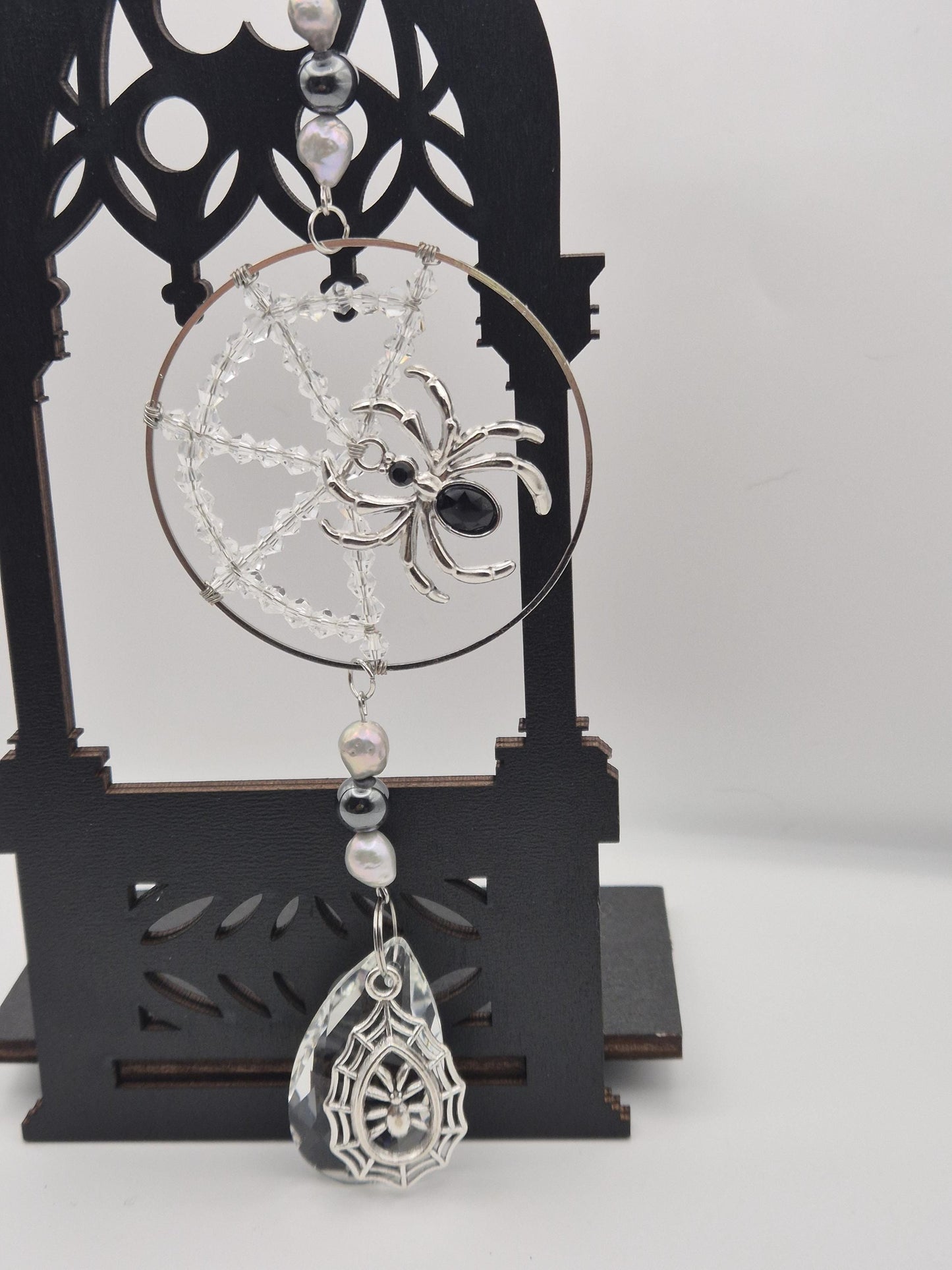 The Black Widow Suncatcher — Pearl & Crystal Alternative Home Decor