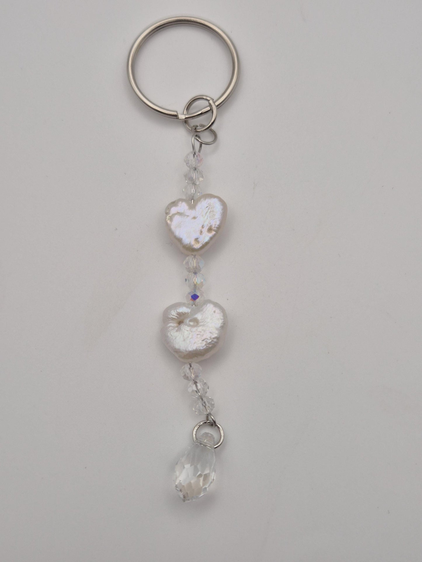 Opaline Heartdrop Pearl Keychain