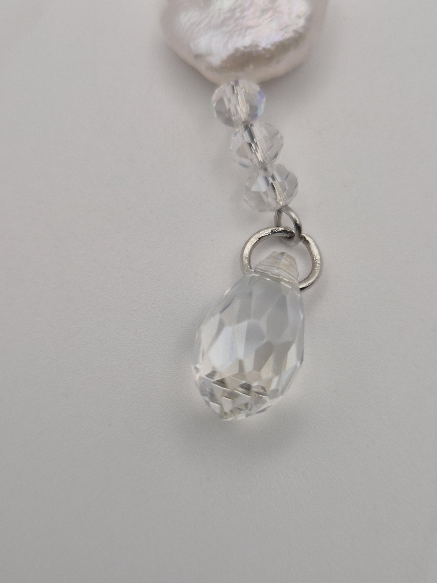 Opaline Heartdrop Pearl Keychain
