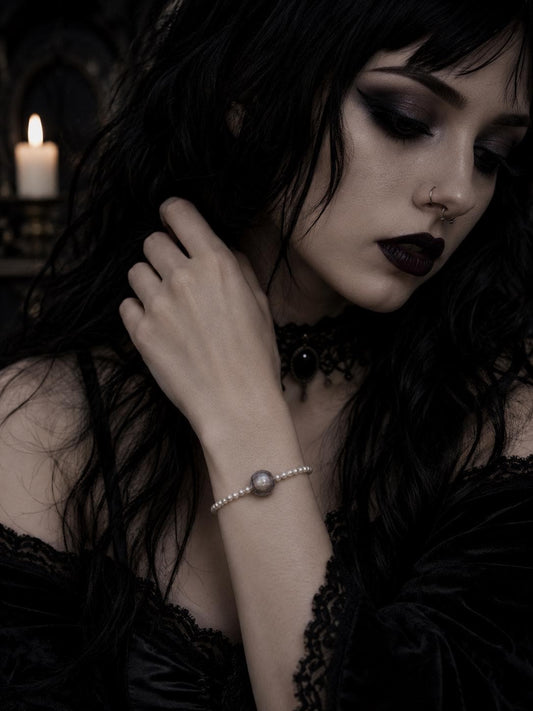 Black Tahitian & Mini White Pearl Bracelet