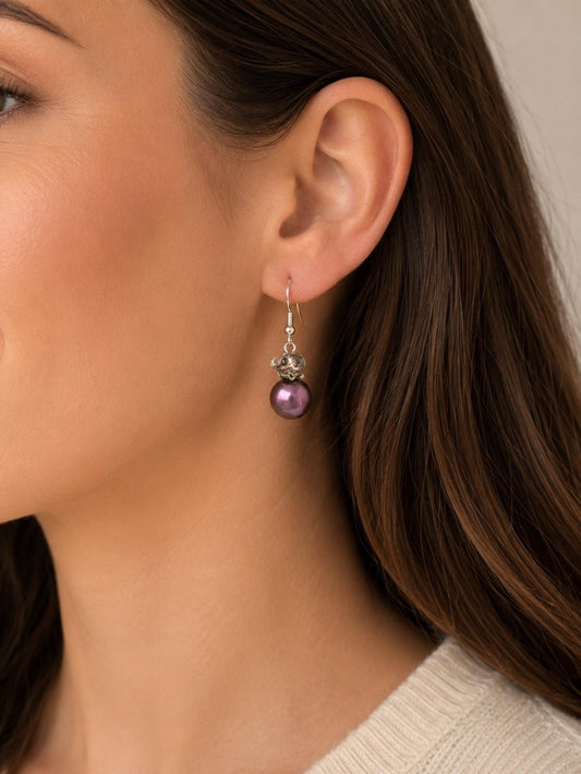 Edison Pearl Sterling Silver Elephant Earrings