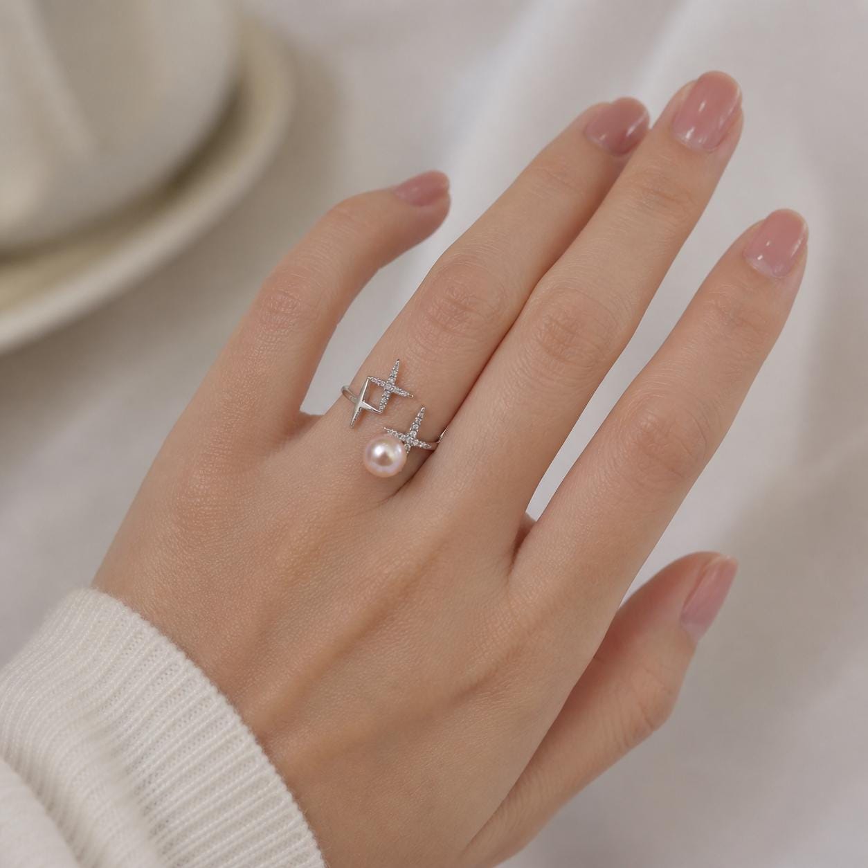 The Kiss Blush Pearl Ring