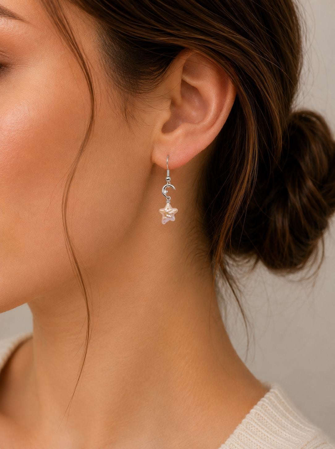 Shooting Star Pearl Earrings