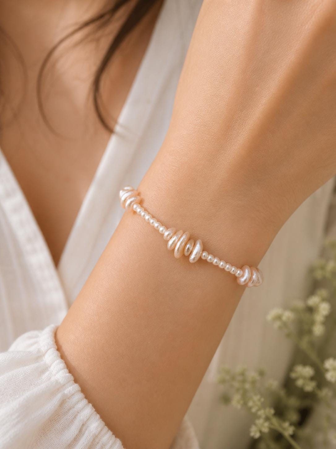 Multiple Keshi Pearl Bracelet