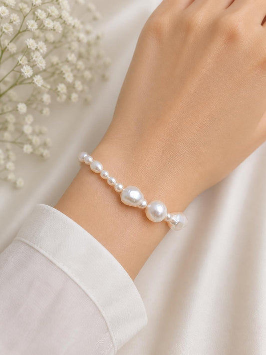 Multiple White Pearl Full String Bracelet