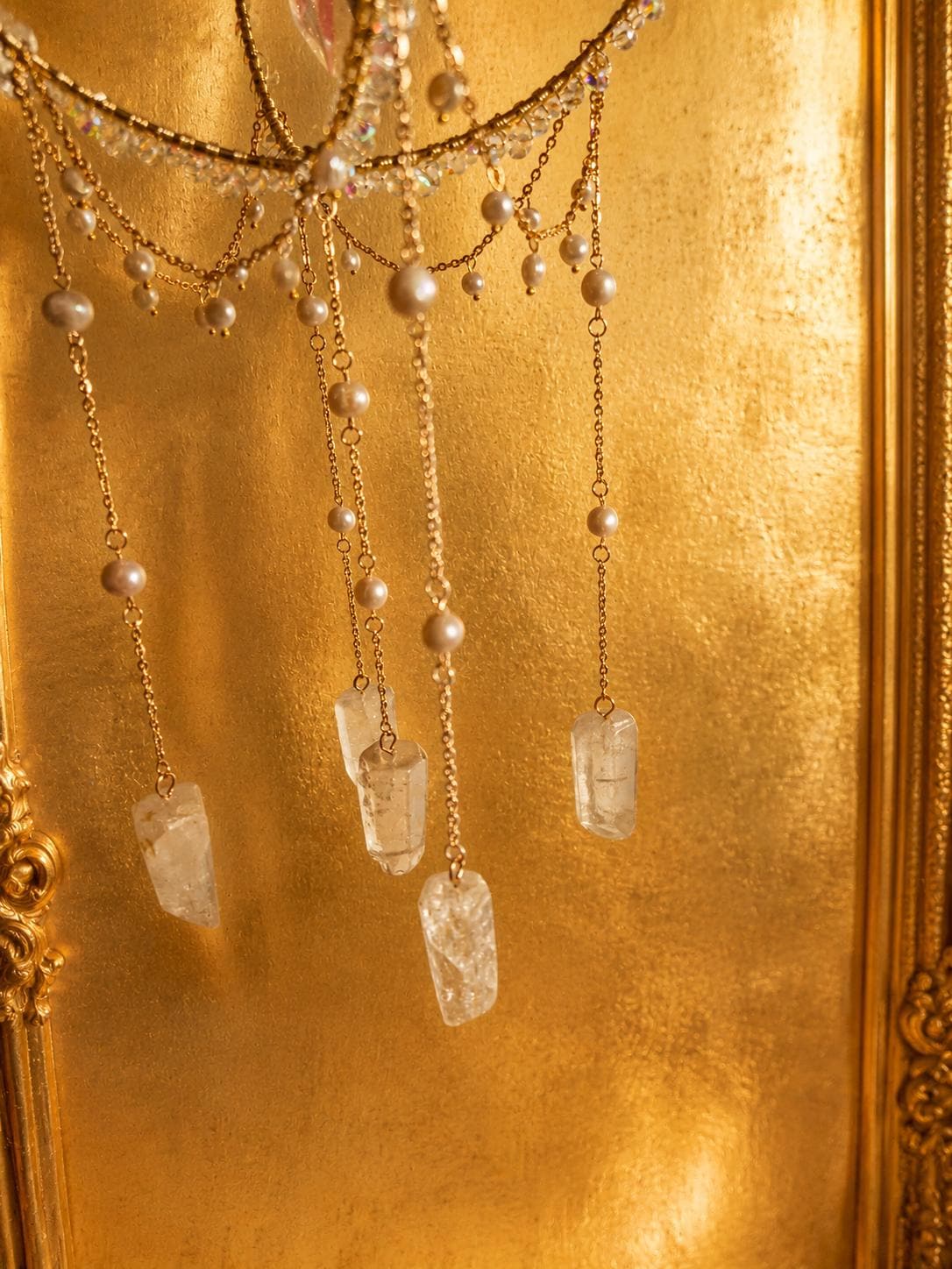 The Golden Royal Opulence Crystal & Pearl Suncatcher