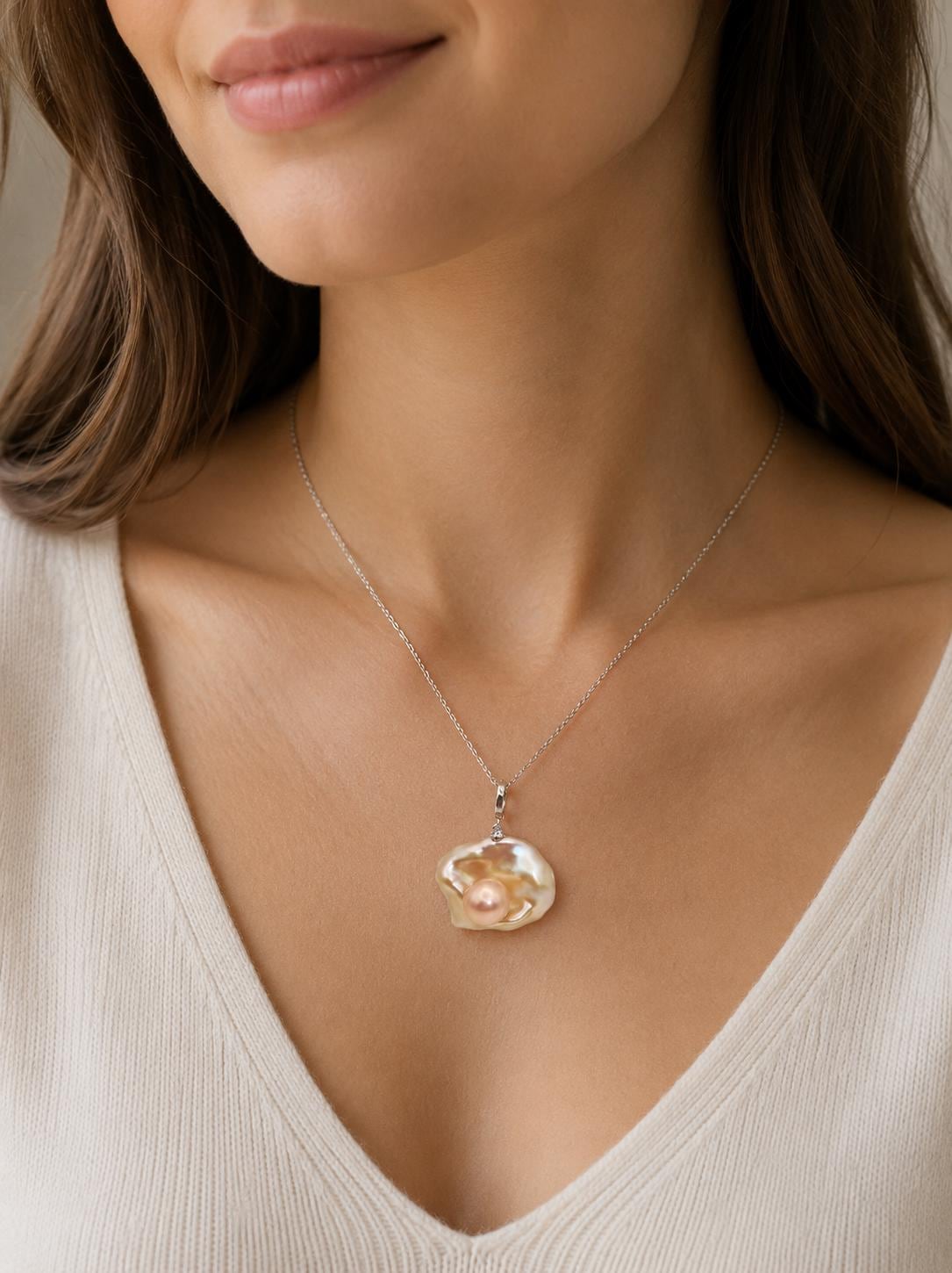 Petal & Edison Pearl Shell Design Pendant