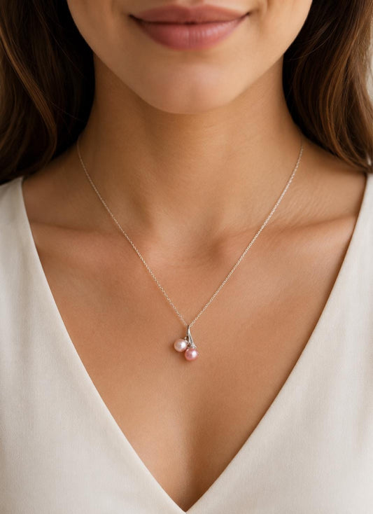 Double Pearl Leaf & Berries Pendant