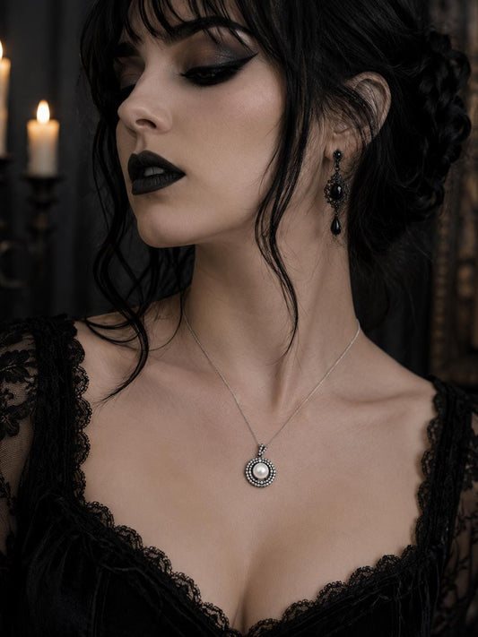 Sparkle Double Circle Pearl Pendant