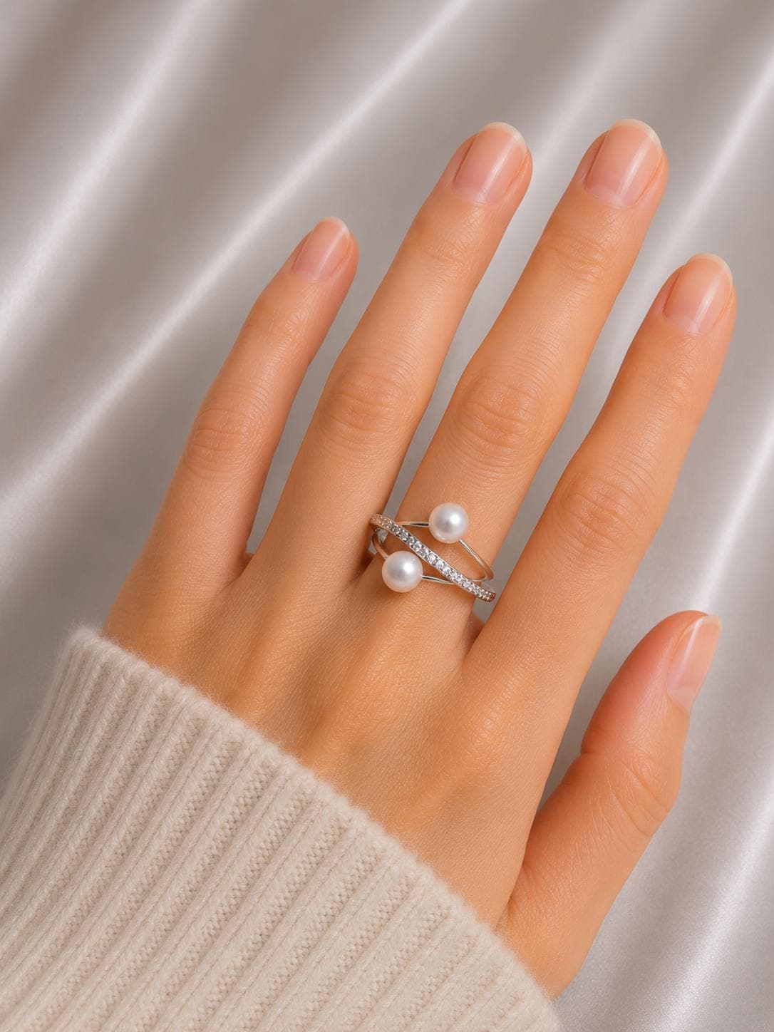 Rare Saltwater Madama Pearl Ring - Sterling Silver