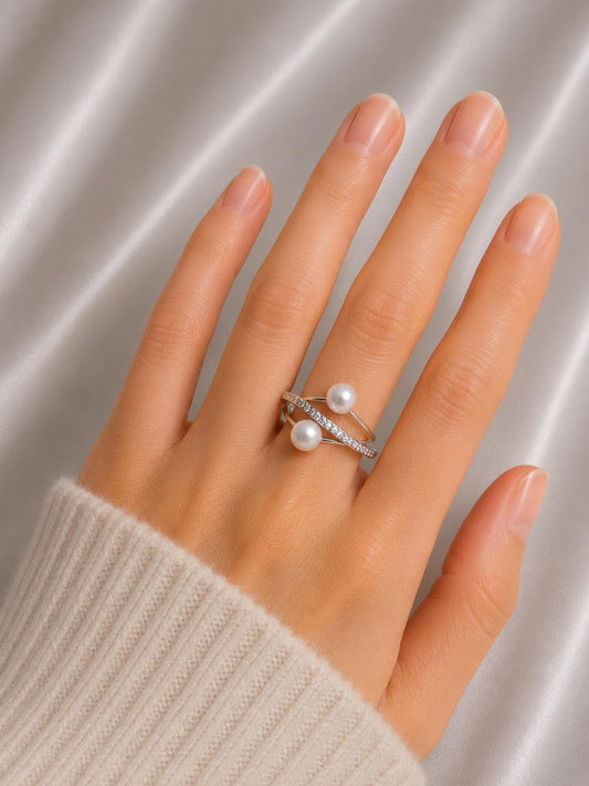 Rare Saltwater Madama Pearl Ring - Sterling Silver