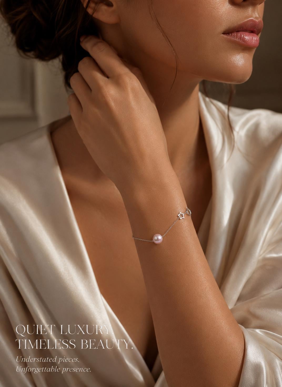 Edison Pearl & Star Charm Sterling Silver Bracelet