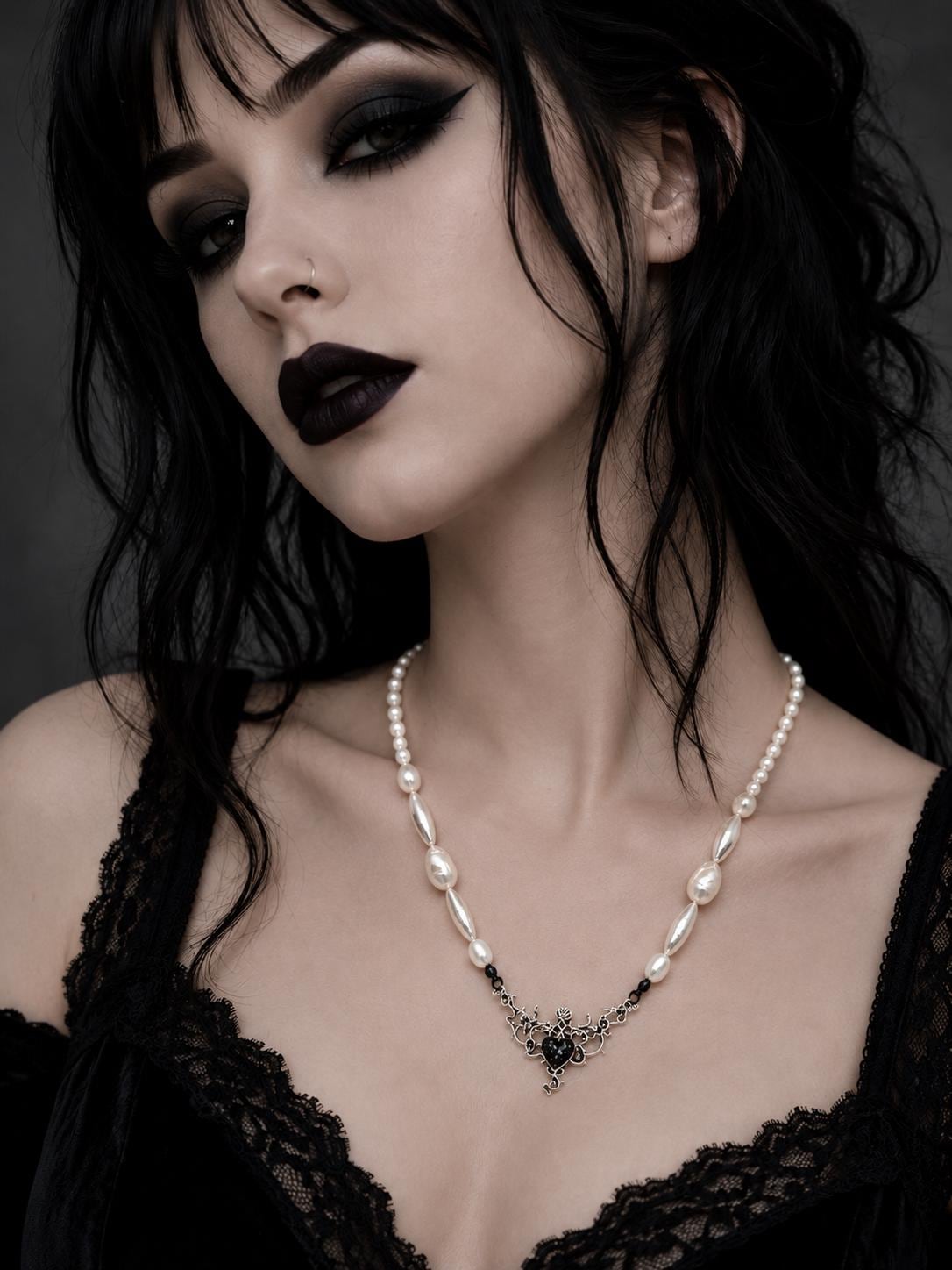 The Black Rose Pearl Necklace
