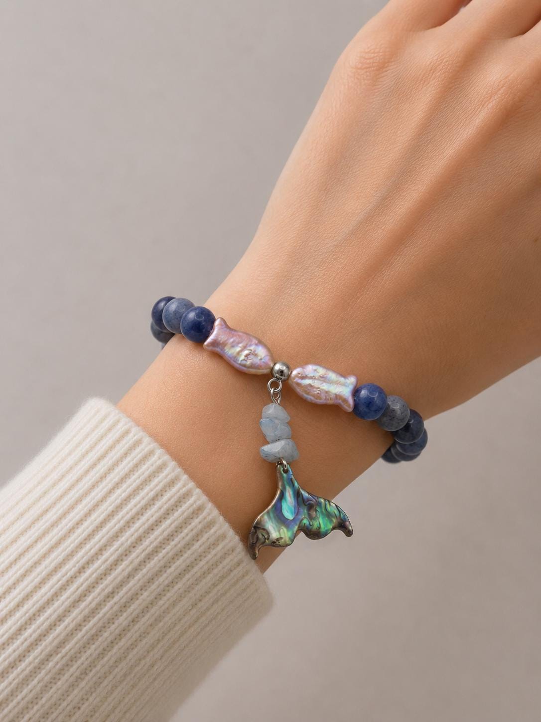 Ocean Tide Gemstone & Pearl Bracelet