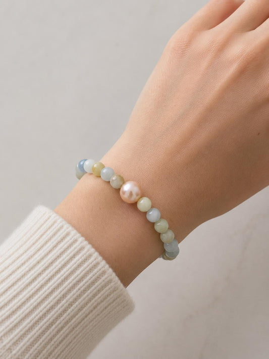 Morganite & Edison Pearl Bracelet