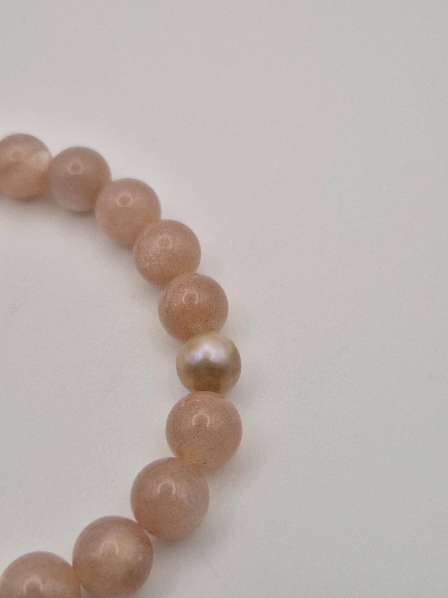 Sunstone & South Sea Golden Bracelet