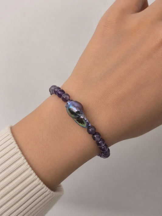 Moonshadow Amethyst & Pearl Bracelet