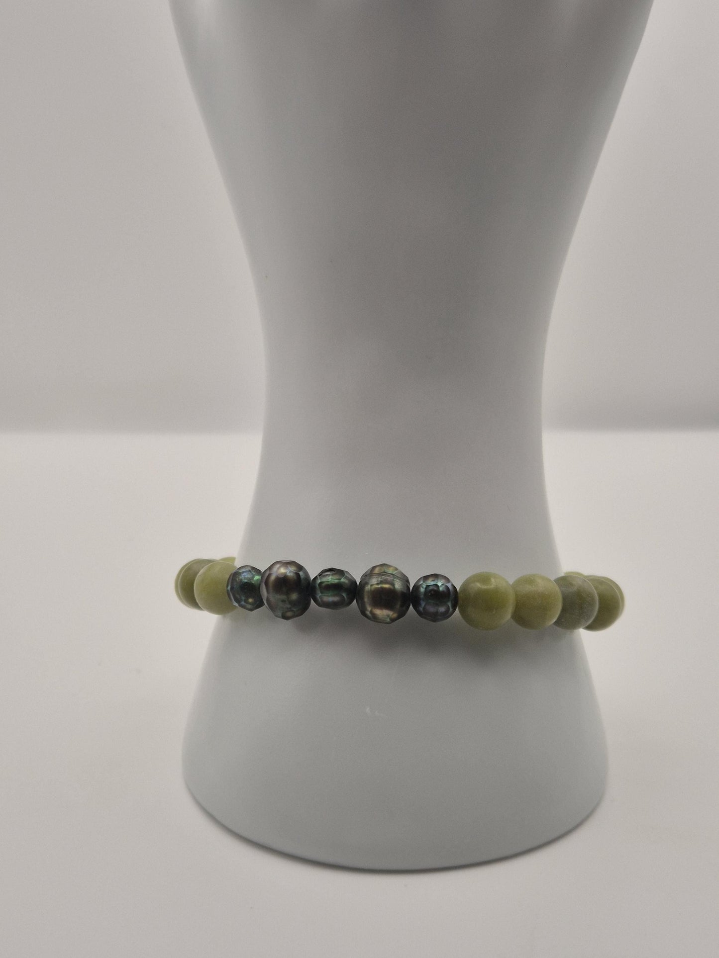 Jade & Dragon Pearl Bracelet — Genuine Green Jade & Dragon Egg Pearls