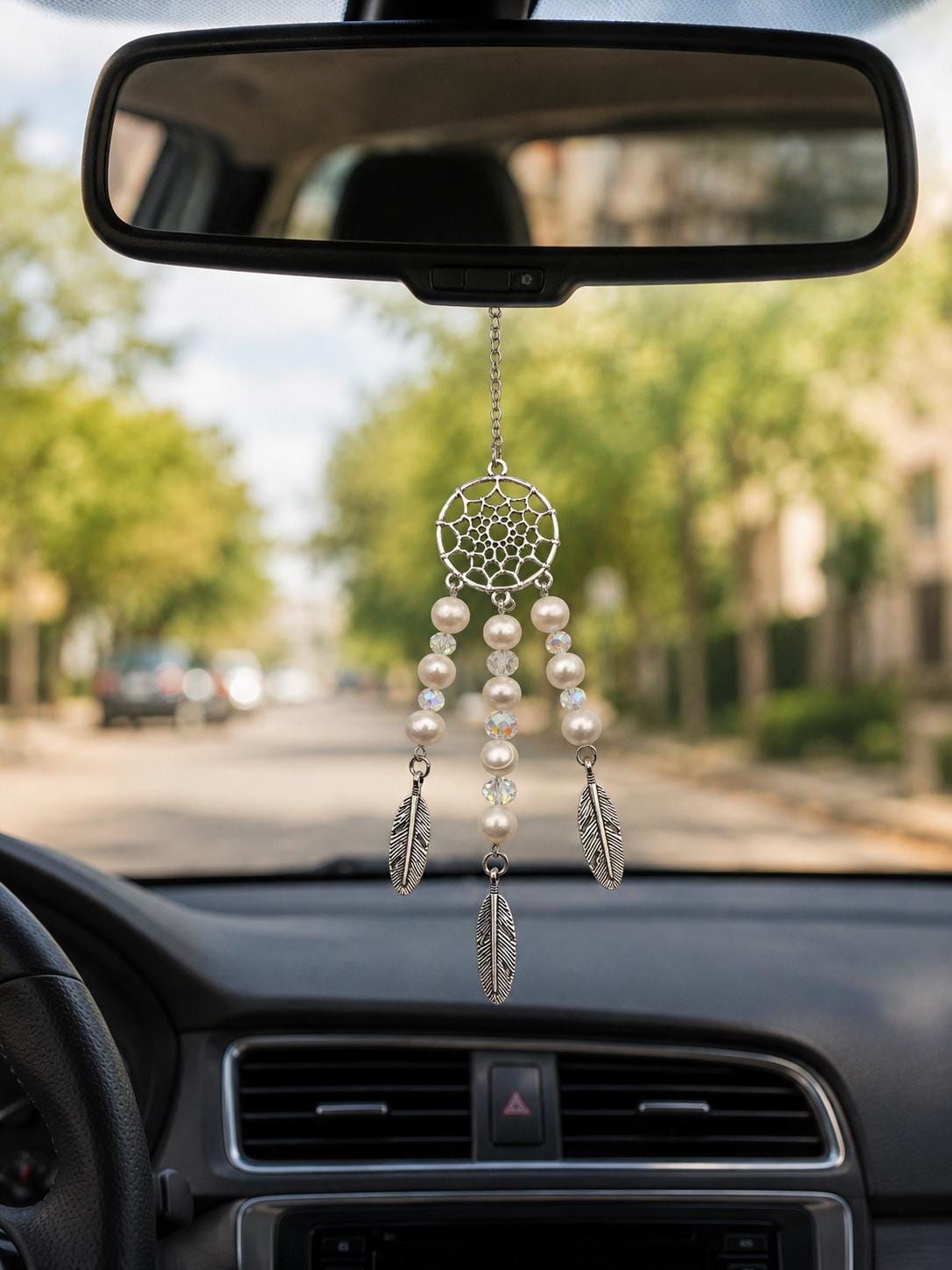 Aurora Featherfall Pearl Suncatcher — Genuine Freshwater Pearl Car & Home Accessory
