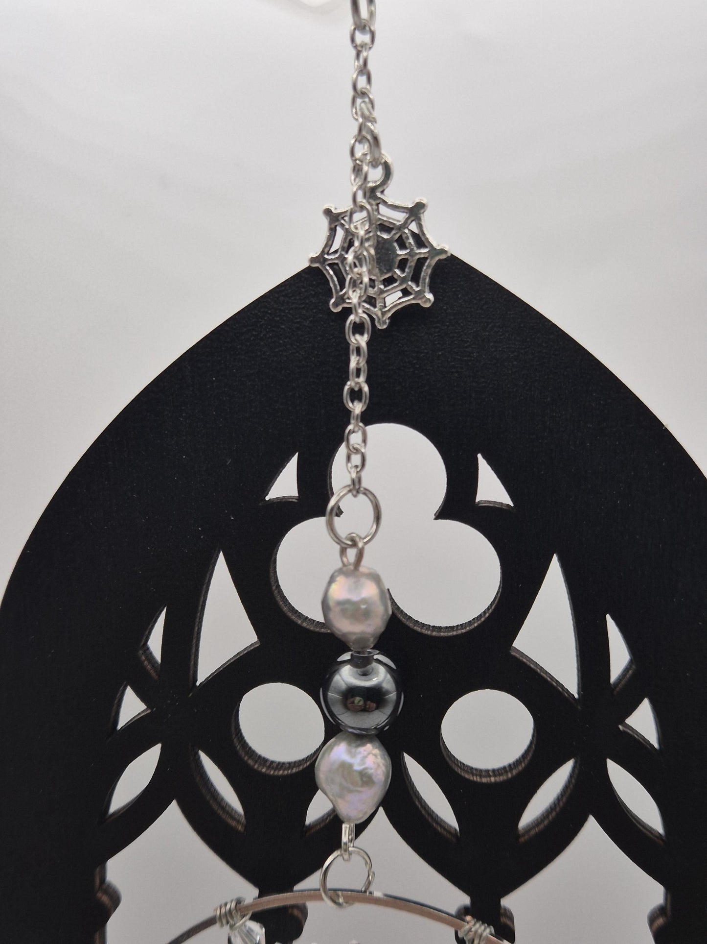 The Black Widow Suncatcher — Pearl & Crystal Alternative Home Decor