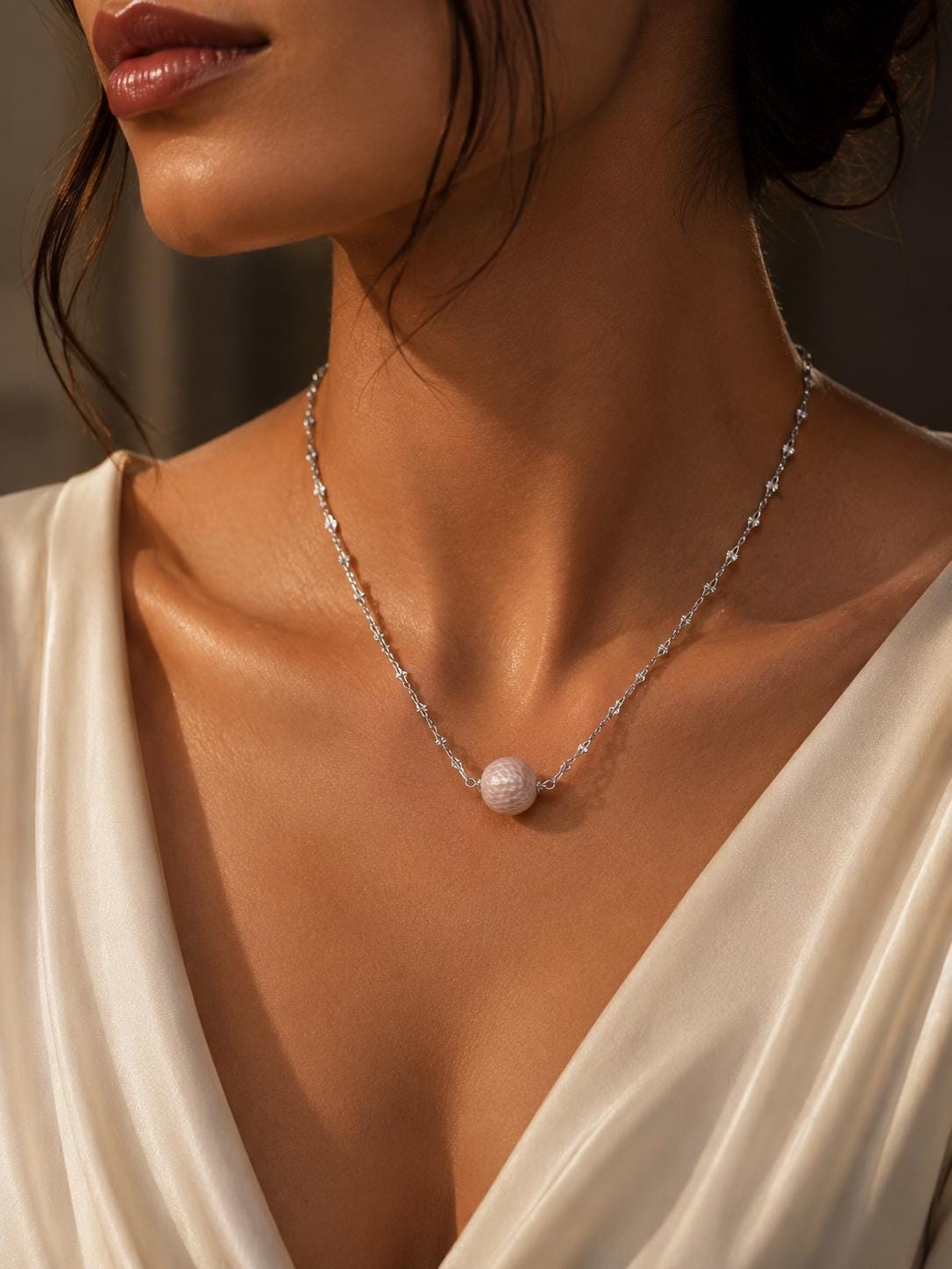 Silver Whisper XL — Dragon Carved Extra Large Edison Pearl Necklace