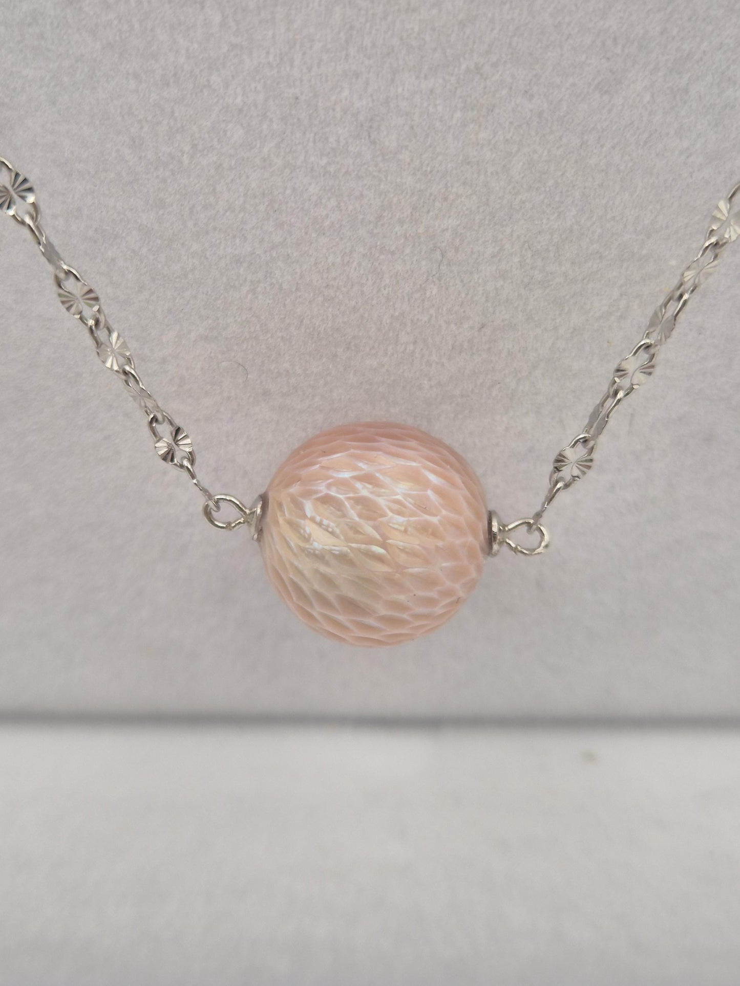 Silver Whisper XL — Dragon Carved Extra Large Edison Pearl Necklace