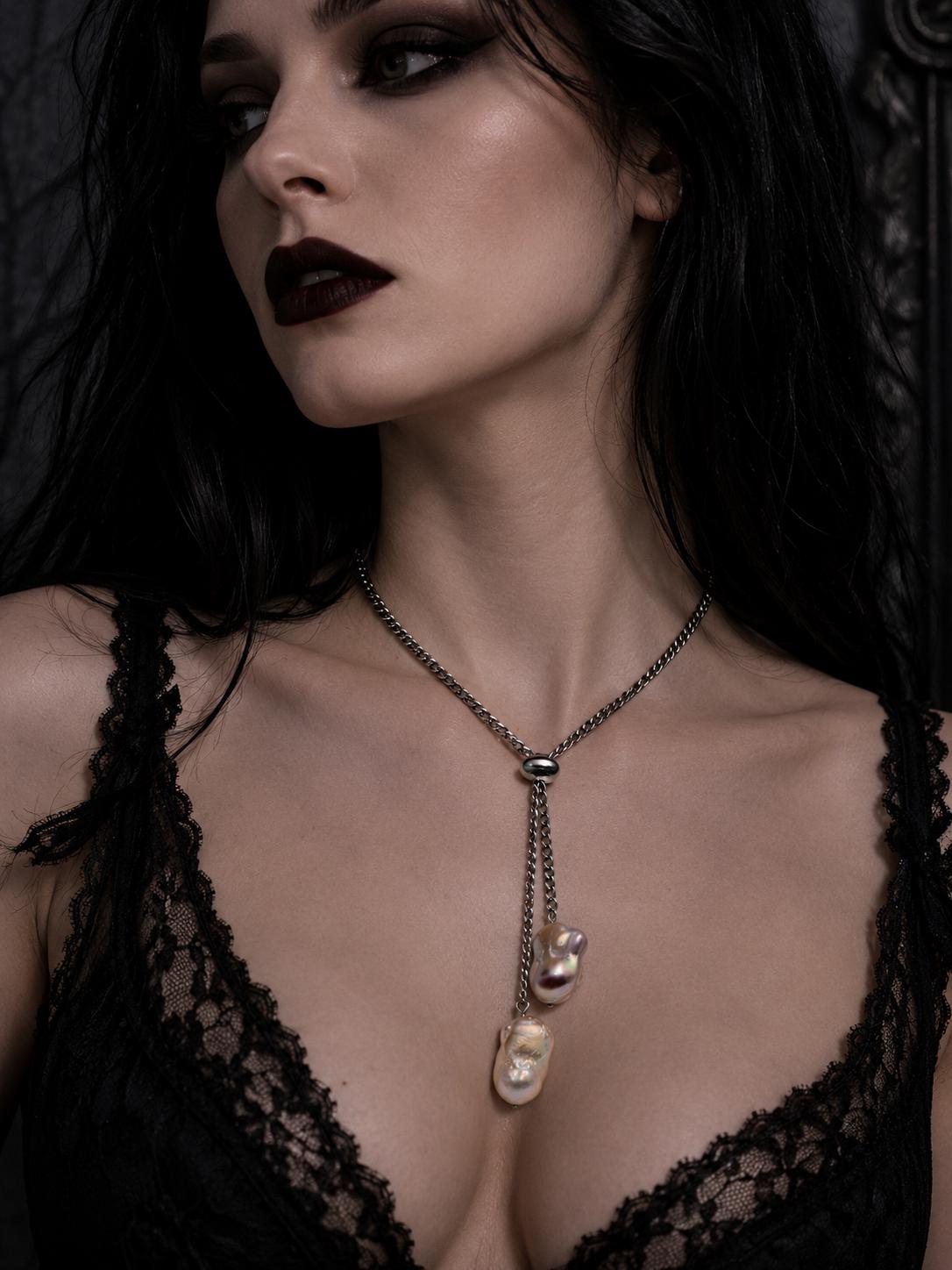 Adjustable Double King Pearl Drop Necklace