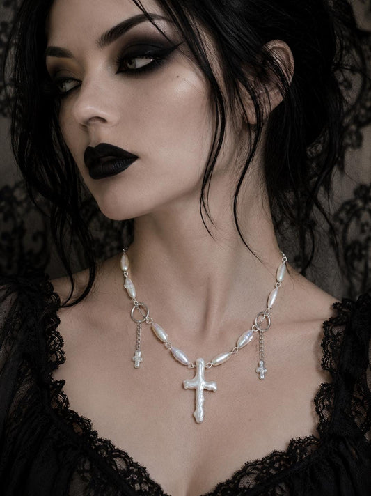Genuine Cross & Barrel Pearl Necklace