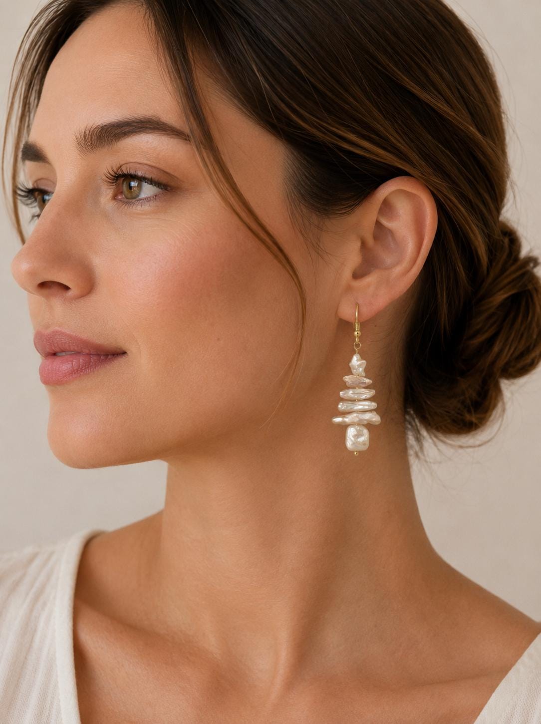 Starry Christmas Tree Pearl Earrings