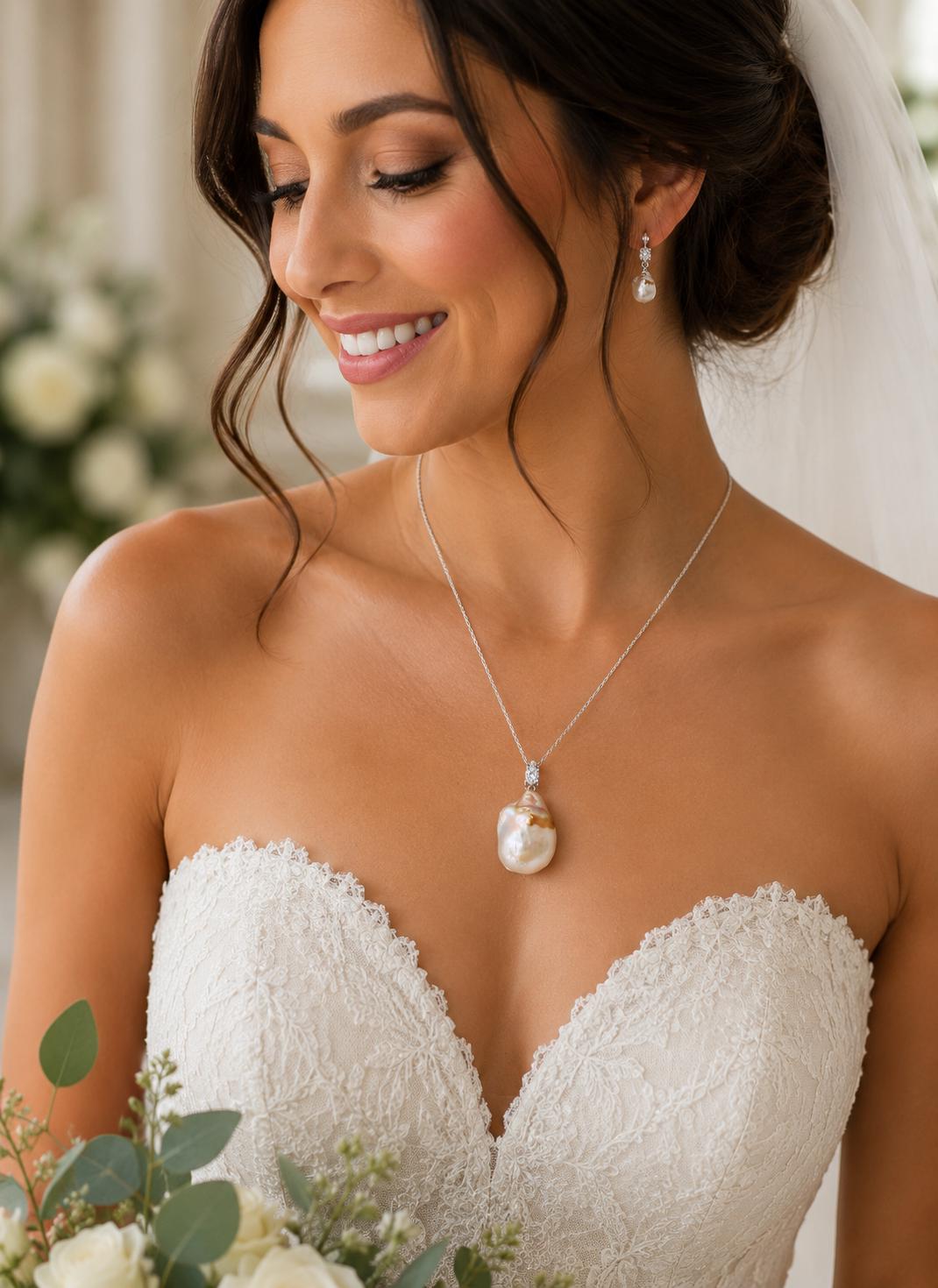 Extra Large Pearl Simple Diana Pendant