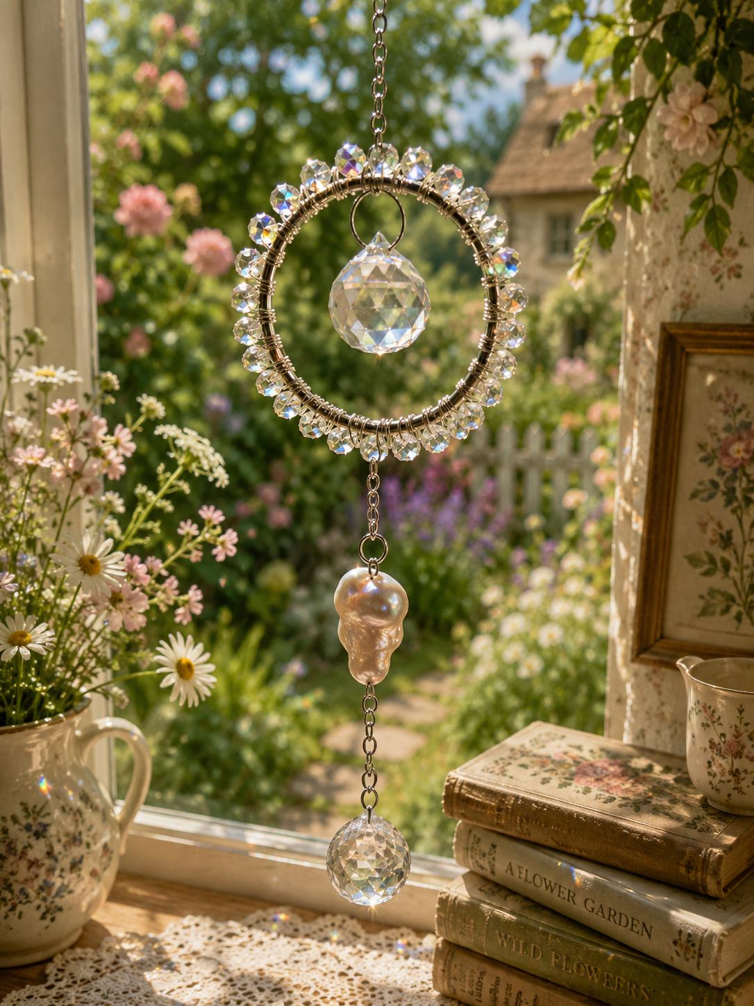 Morning Dew Crystal & Pearl Suncatcher