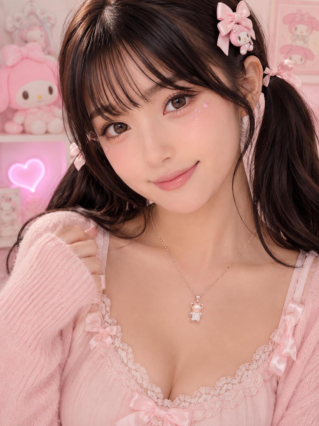Nostaligic Teddy Bear Pearl Pendant