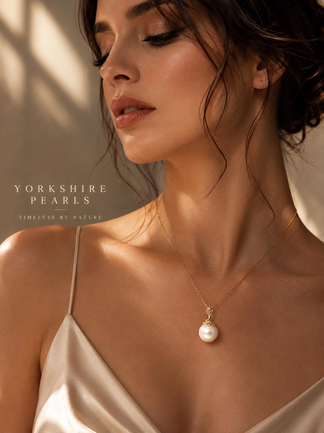 Edison Pearl Golden Colied Snake Pendant