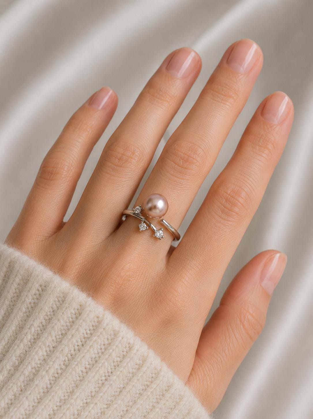 Orion's Belt Sterling Silver Pearl Ring