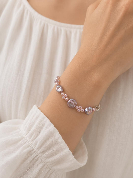 XL Keshi & Multi Pearl Design Bracelet
