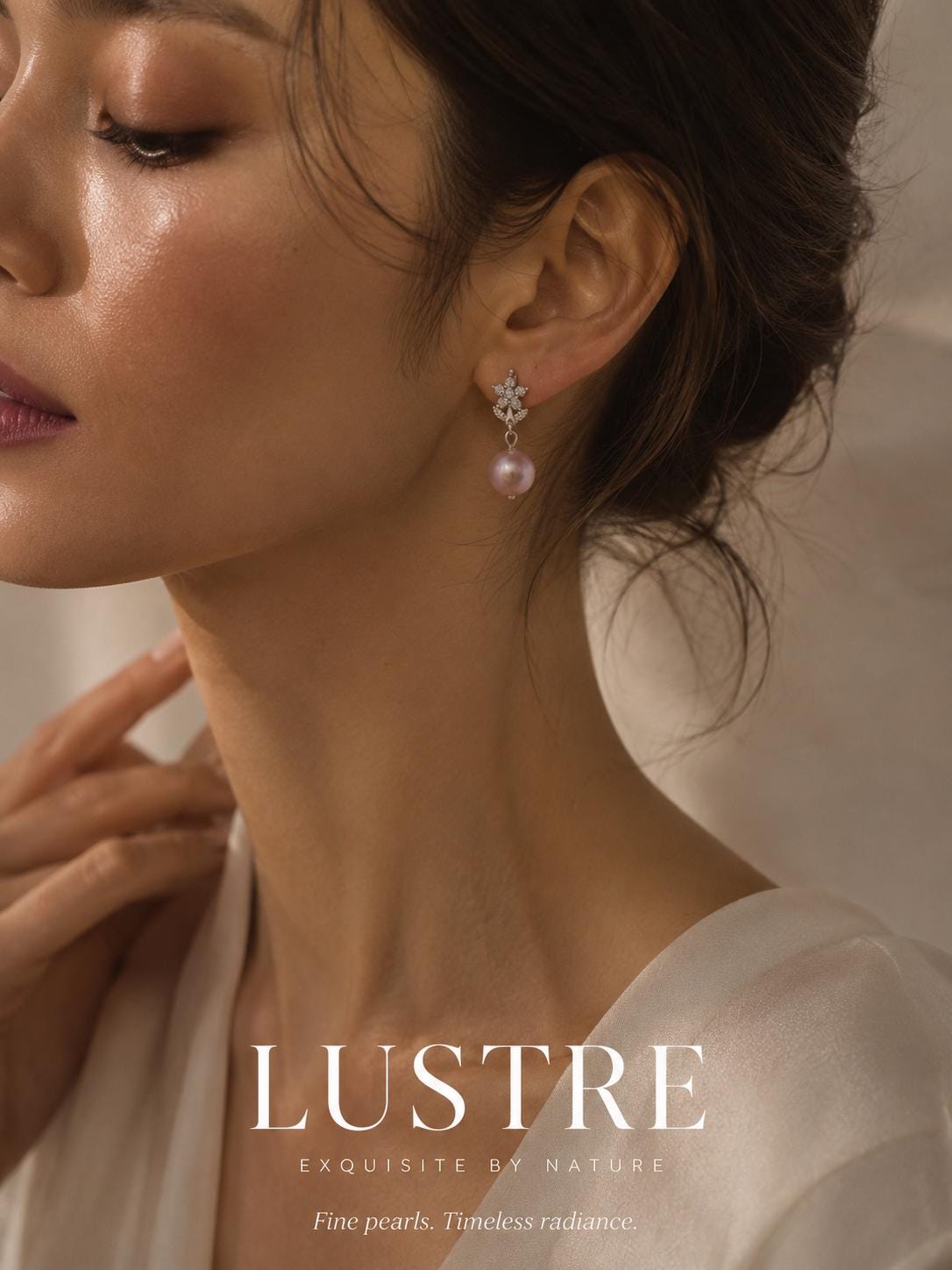 Rose Bloom Pearl Drop Hoop Earrings — Genuine Edison Pearl