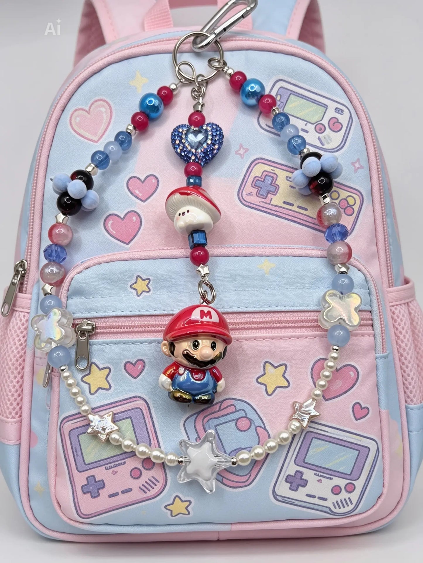 Super Mario Bag Charm with Pearls