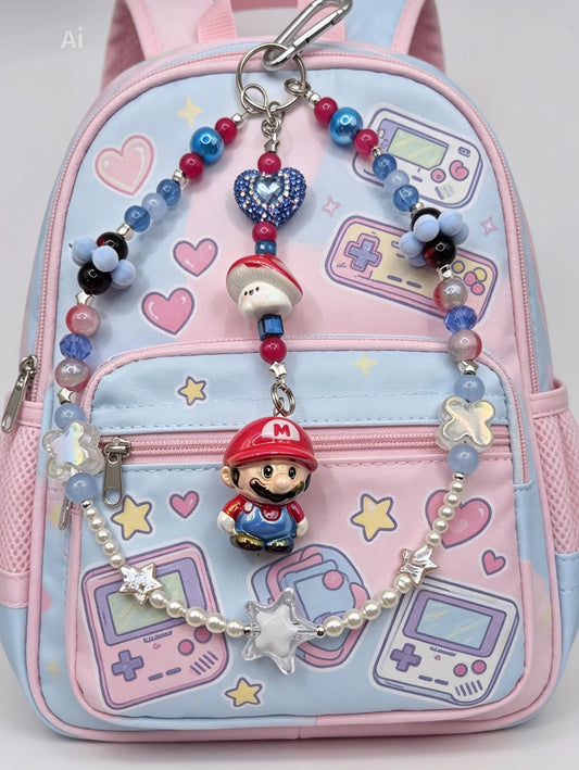 Super Mario Bag Charm with Pearls