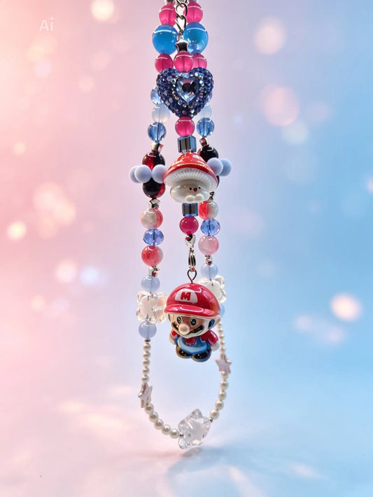 Super Mario Bag Charm with Pearls