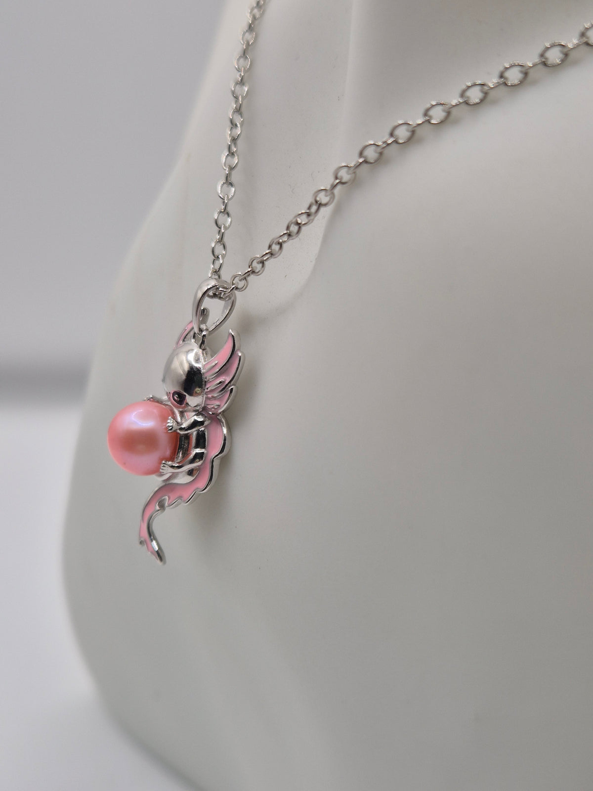 Axolotl Pink Pearl Pendant