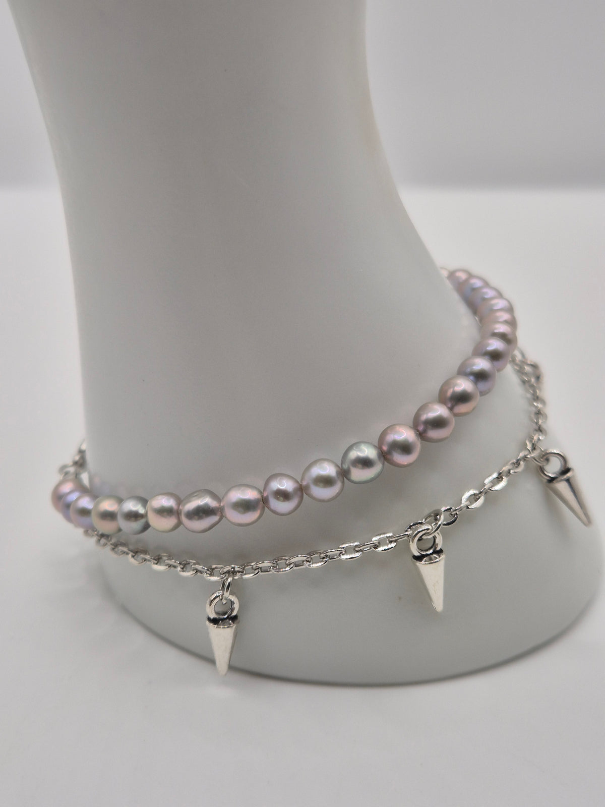 Pearl & Spike Chain Bracelet
