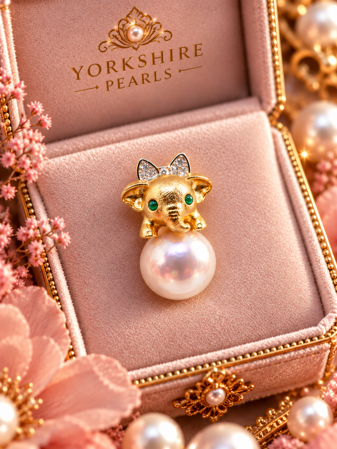 Sweet Elephant Pearl Pendant