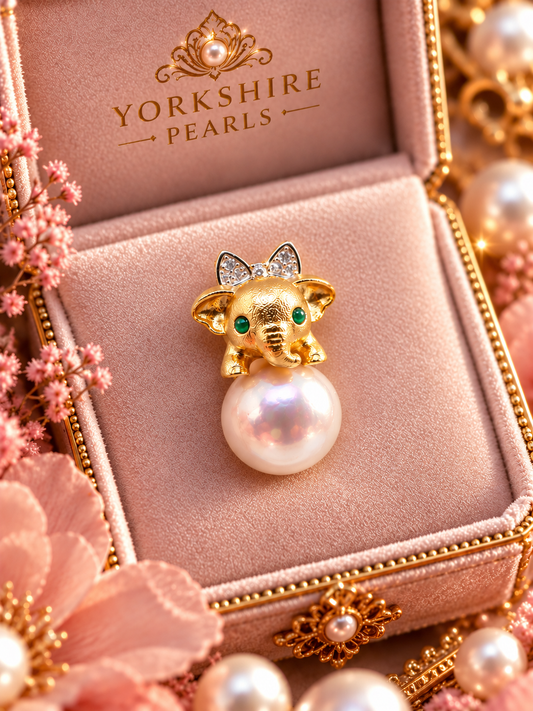 Sweet Elephant Pearl Pendant